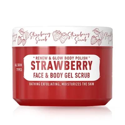 Scrub gel - IMMORTAL - Strawberry - pentru fata si corp - 300 ml