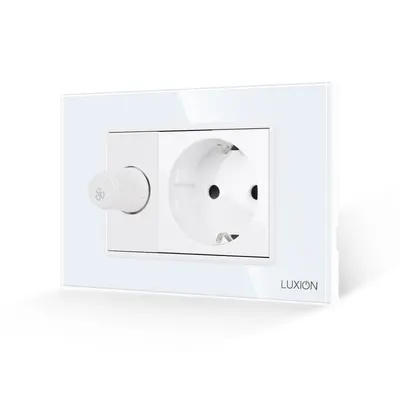 Comutator Pentru Ventilator + Priza cu Rama din Sticla LUXION, Standard Italian, 3M