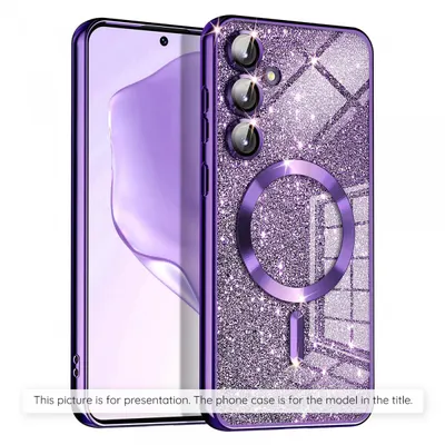 Husa MagSafe pentru Apple iPhone 17, Techsuit, Luxury Glitter, Mov Inchis