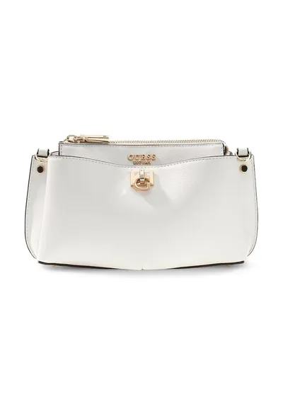 Geanta crossbody cu fermoar Sophia - Alb