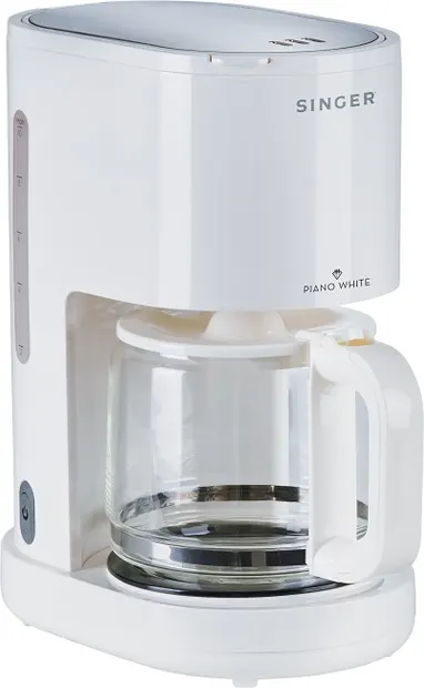 Aparat de cafea Singer - CM-1000 PWH, 1000W, 1,25 l, alb