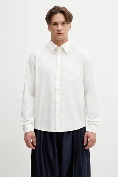 A.P.C. cămașă bărbați din bumbac și in