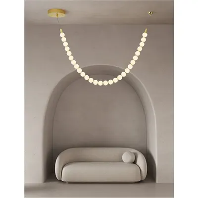 Lampa suspendata PERLA Auriu Metal & Opal Sticla LED 48W 220-240V 4031Lm 3000K IP20
