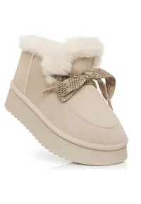 Ghete dama - SSW521P65/02 CORKY - piele naturala - bej - talpa din spuma