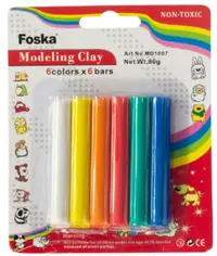 Plastilina Foska - 90 gr, 6 culori