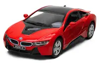 Mașină metalică Kinsmart - BMW I8, 1:34, roșie