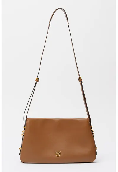 Geanta crossbody de piele cu trei compartimente - Maro Siena