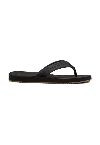 Papuci flip-flop de piele nabuc Left Coast - Negru