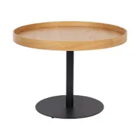 Măsuță de cafea în culoare naturală rotundă cu blat cu aspect de lemn de stejar ø 56 cm Yuri M – White Label