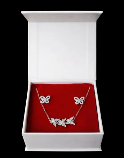 Set cadou pentru dama, Bratara + Cercei, model fluturi, SET36