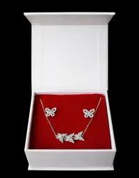 Set cadou pentru dama, Bratara + Cercei, model fluturi, SET36