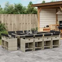 Gossi set mobilier de gradina cu perne 13 piese gri deschis poliratan