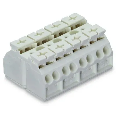 4-conductor chassis-mount terminal strip; 4-pole; without ground contact; 4 mm²; 4,00 mm²; white