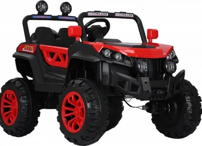 Masinuta electrica pentru copii Novokids M-Buggy UTV Rosu, faruri luminoase, roti din cauciuc Eva, telecomanda, maxim 30 kg , 12V, Mp3USB, 2 viteze, lungime 138 cm, model Offroad