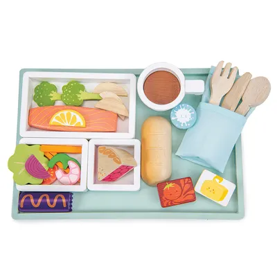 Tava cu meniu de avion, din lemn premium, Tender Leaf Toys