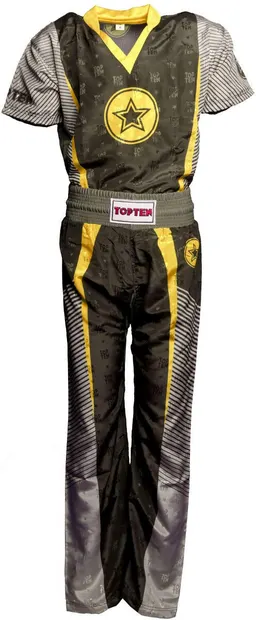 Uniforma kickboxing Big Star, Top Ten, Negru-Galben, 190 cm