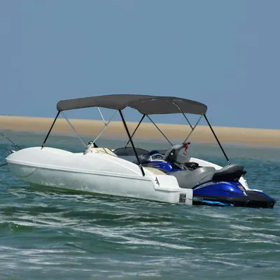 vidaXL Parasolar barcă Bimini cu 3 arcuri, antracit, 183x160x137 cm
