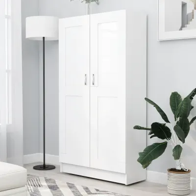 vidaXL Bibliotecă, alb, 82,5 x 30,5 x 150 cm, lemn prelucrat