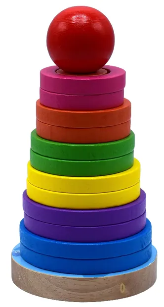 Turn din lemn B-MAX - Cu forme de stivuire, 17 cm