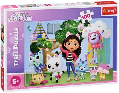 Puzzle Trefl din 100 de piese - Casa de păpuși a lui Gabby