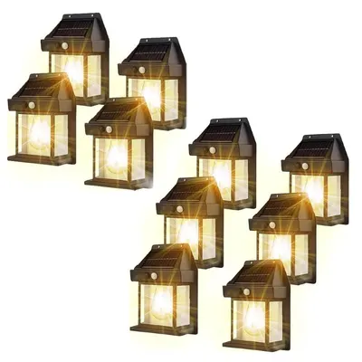 Set 10 x Lampa solara de perete, senzor de miscare, LED 3W