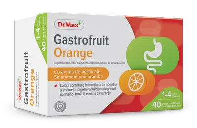 Dr. Max Gastrofruit Orange, 40 comprimate masticabile