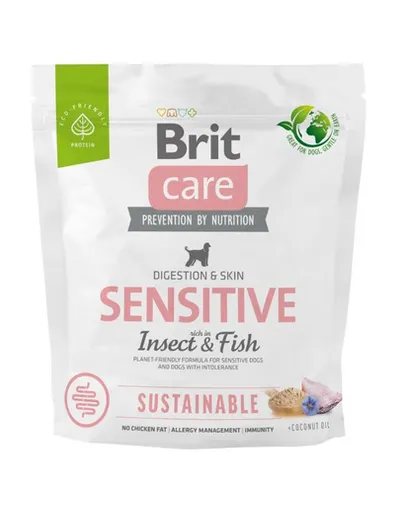 BRIT Care Sustainable Sensitive Insect & Fish hrana cu peste si insecte pentru caini adulti 1 kg