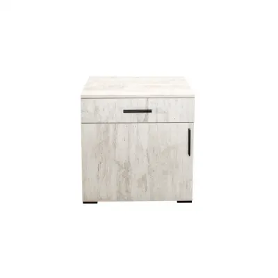 Comoda ECONO, 1 usa si 1 sertar, pin antichizat, 60x40x64,5 cm