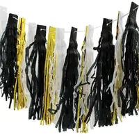 Ghirlandă Ciucurei 3m PartyDeco – Auriu, Negru și Alb – Decor Elegant pentru Petreceri Glam