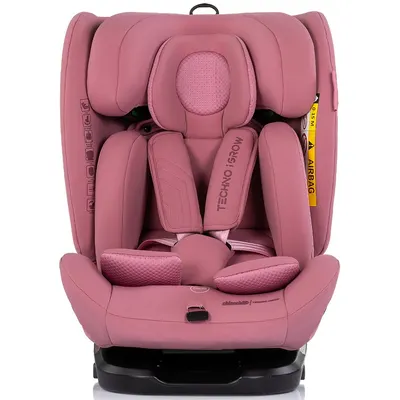 Scaun auto pentru copii Chipolino Techno iGrow Powder Pink, I-Size, 40-150 cm, cu sistem Isofix si sezut rotativ