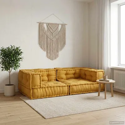 vidaXL Canapea modulară cu 2 locuri galben 140x70x36 țesătură