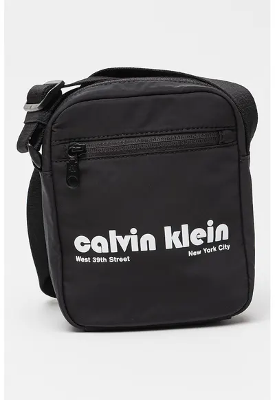 Geanta crossbody cu logo - Negru
