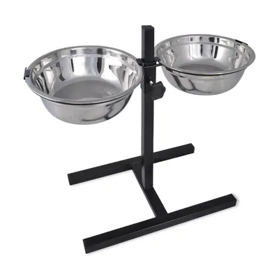 Suport pentru câine & 2 boluri din oțel inoxidabil x 4,1 l