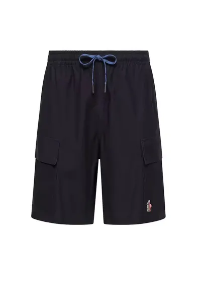 Pantaloni scurti barbati - Cotton Gabardine Cargo - Bleumarin
