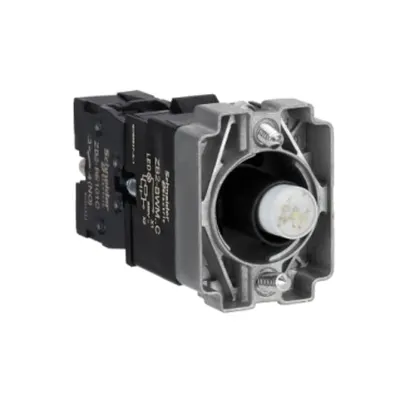 Bloc luminos cu corp si element de fixare, Easy Harmony XB2, metal, alb, bulb 24V DC LED, 220V AC, 1NO
