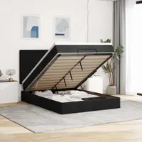 Gossi cadru de pat otoman cu saltea tesatura neagra 140x190cm