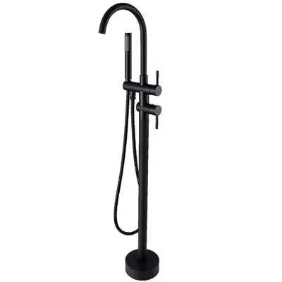 Baterie cada freestanding negru mat Besco Illusion I