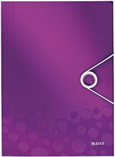 Dosar Leitz Wow cu banda elastica si trei clape, violet