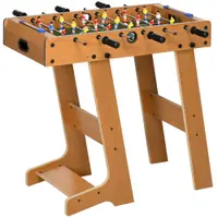 Fotbal- Biliard pliabil compact si pliabil din lemn, cu 18 jucatori, 69x37x70cm HOMCOM | Aosom Romania