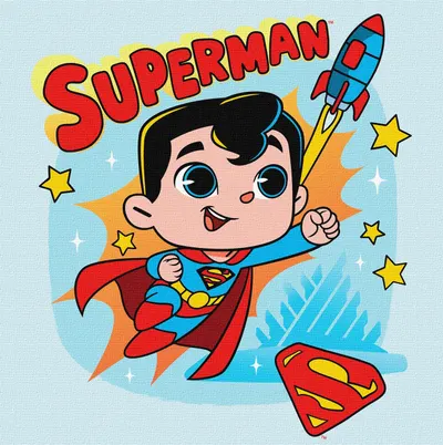 Set de pictură după numere Ideyka - Superman, 25 x 25 cm