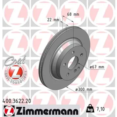 Disc frana ZIMMERMANN 400.3622.20