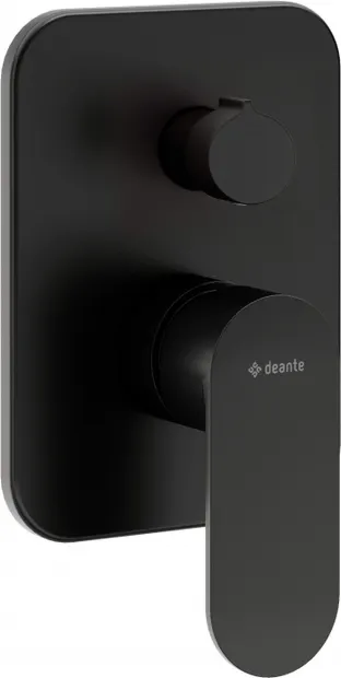 Baterie pentru dus, negru, cu comutator, pentru corp ingropat, Deante Alpinia