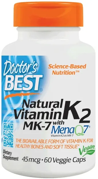 Natural Vitamin K2 with MK-7, 45 mcg, 60 capsule, Doctor's Best