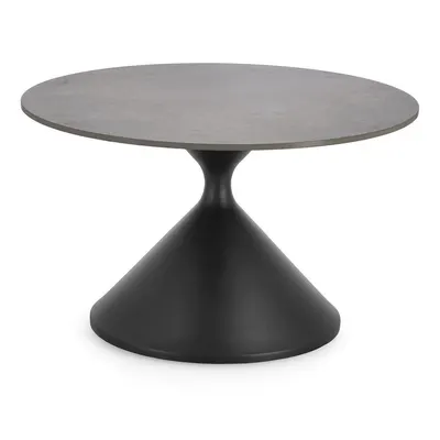 Măsuță de cafea neagră rotundă cu blat cu aspect de marmură ø 70 cm Joona – Bizzotto