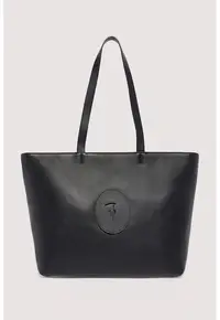 Geanta tote din piele cu aplicatie logo Society - Negru