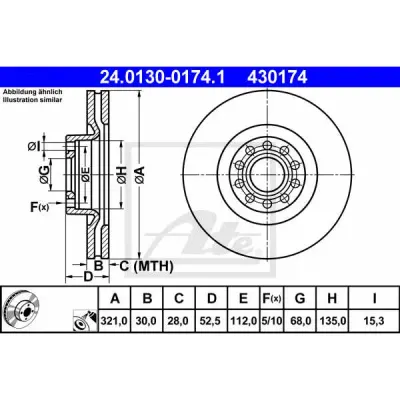 Disc frana ATE 24.0130-0174.1