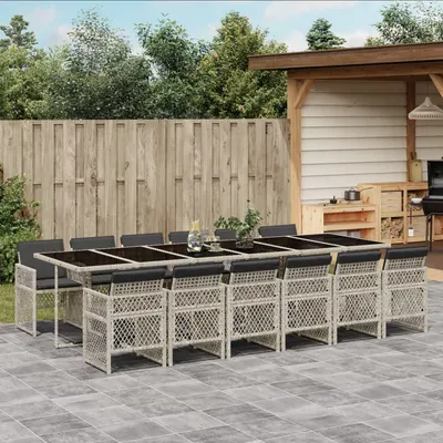 Gossi set mobilier de gradina cu perne 13 piese gri deschis poliratan