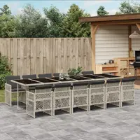 Gossi set mobilier de gradina cu perne 13 piese gri deschis poliratan