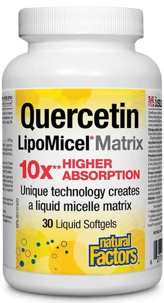 Quercetin LipoMicel Matrix, 250 mg, 30 capsule, Natural Factors
