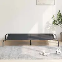 Gossi pat inaltat pentru caini negru 150x90x20 cm textilena si otel